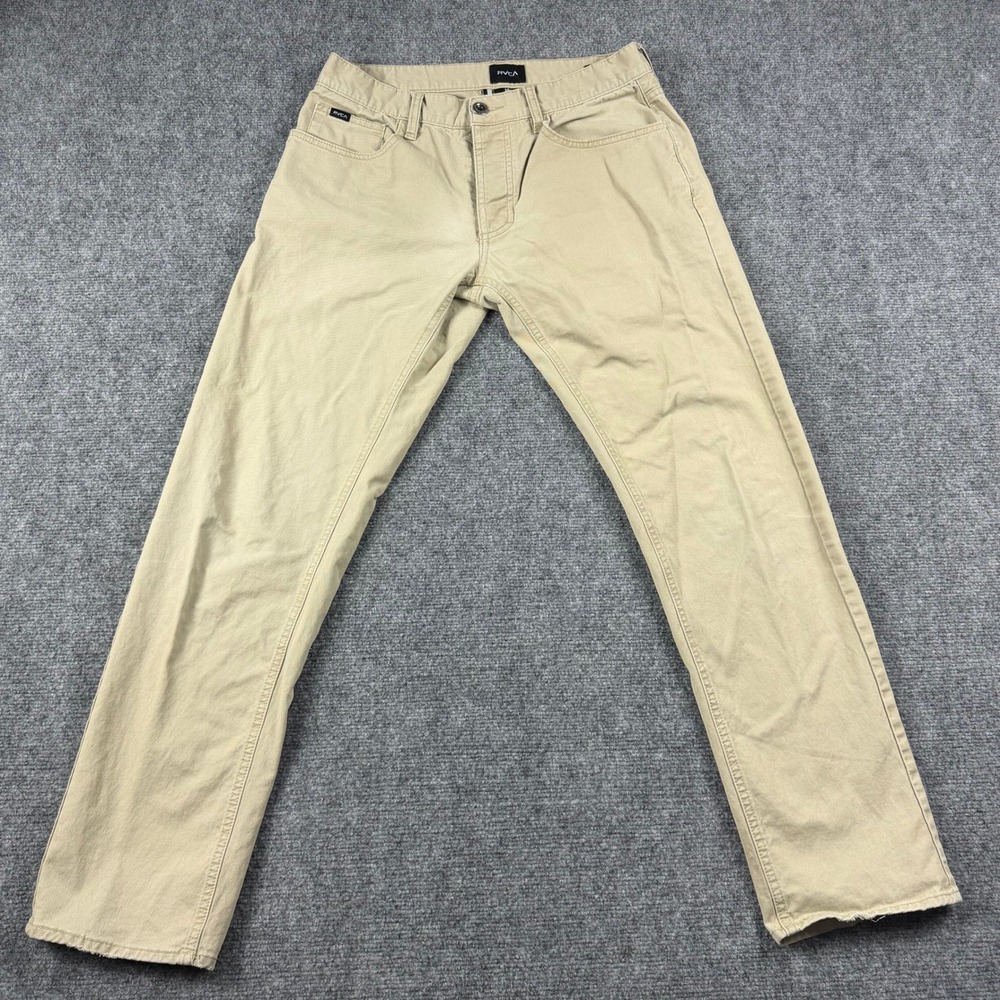 RVCA Stay RVCA Pant Mens 30 Tan Khaki Slim Straight Chino Skate Trousers